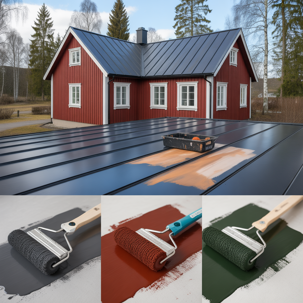 malning av plattak fargval forarbete och rostskydd